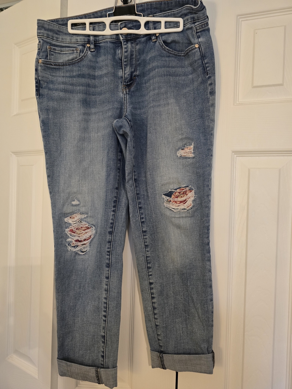 White House Black Market Light Blue Distressed Boyfriend Jeans